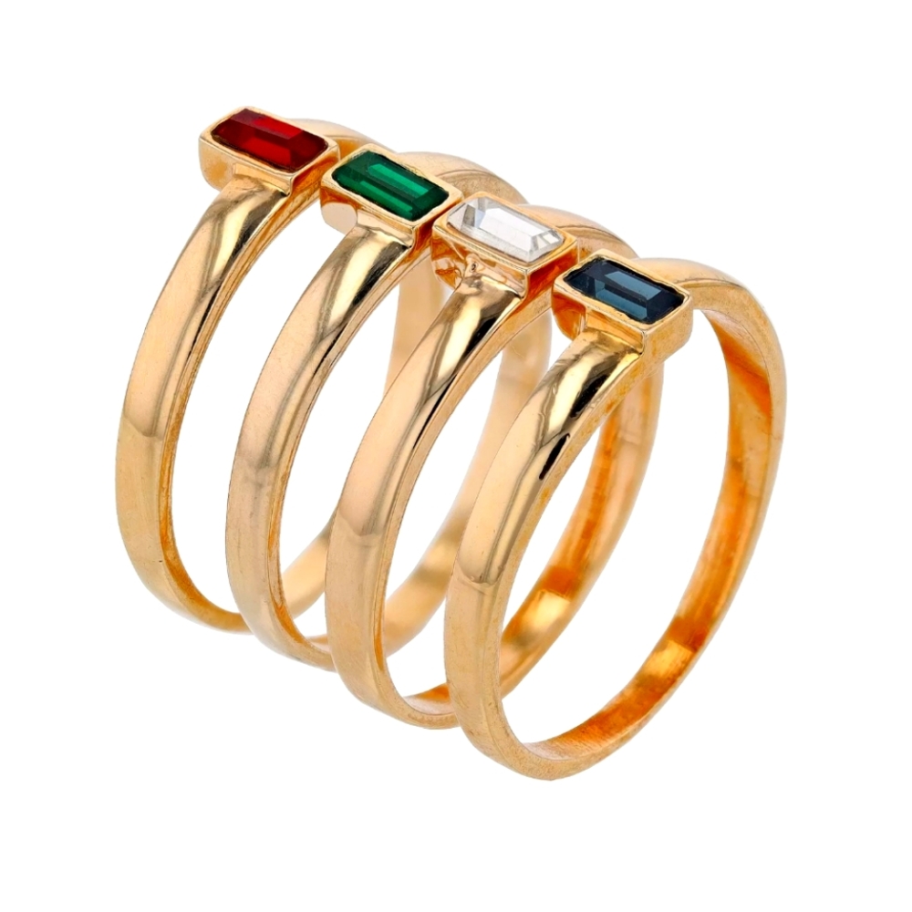 $155 18k Gold Stackable 4-Ring Set Jewelry Company - image 2